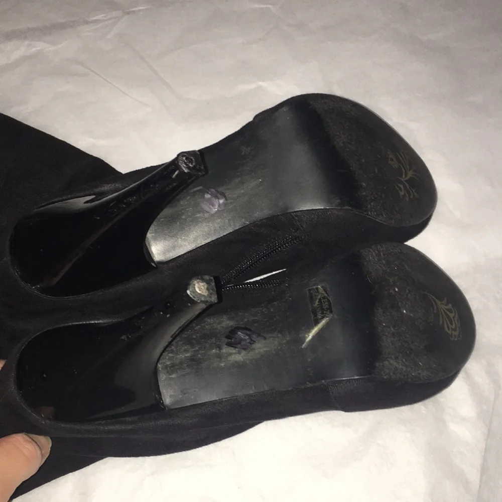 Anna Michelle Stiletto soft black almond toe zip over the knee cuff boot 29 EUC - Picture 16 of 17